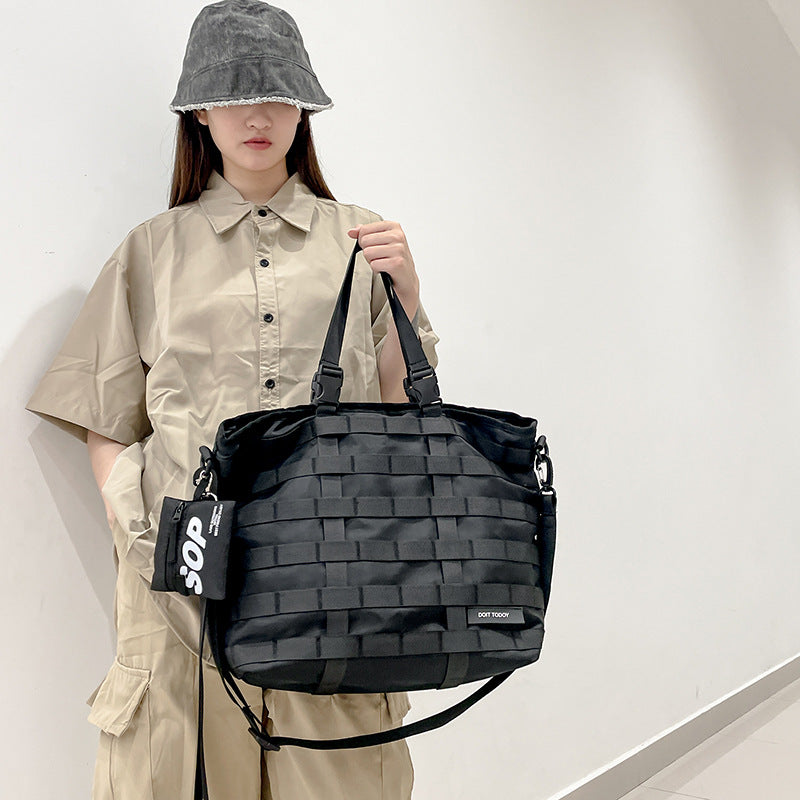 Capacity Style Simple Mechanical Unisex Oxford Shoulder Bags