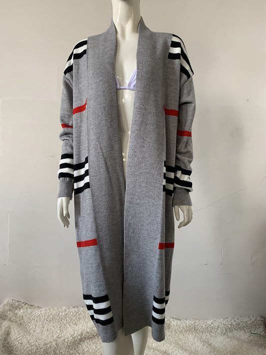 Popular Long Striped Loose Large Source Sweaters