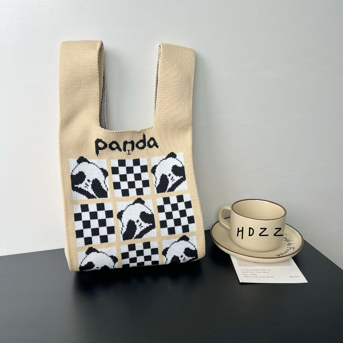 Women's Cute Panda Knitted Gift Niche High-grade Women's Handbag