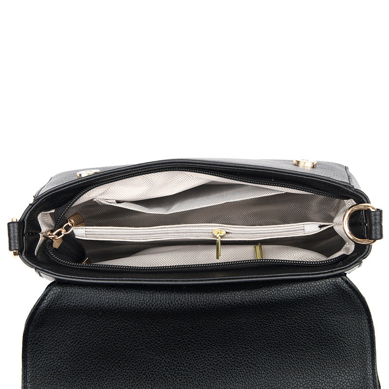 Real Soft Leather Embossed Female Temperament Shoulder Bags