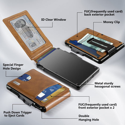 Men's Automatic Pop-up Cassette Metal Advanced Sense First Men's Wallets