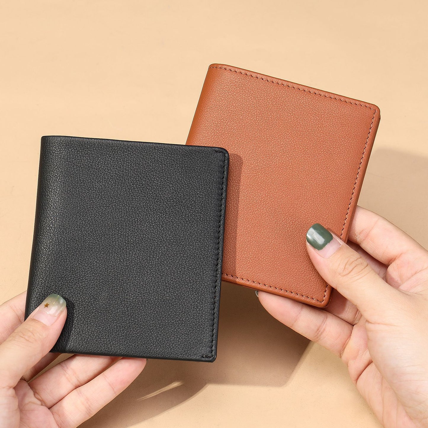 Men's Genuine Leather Business Gift Short First Men's Wallets