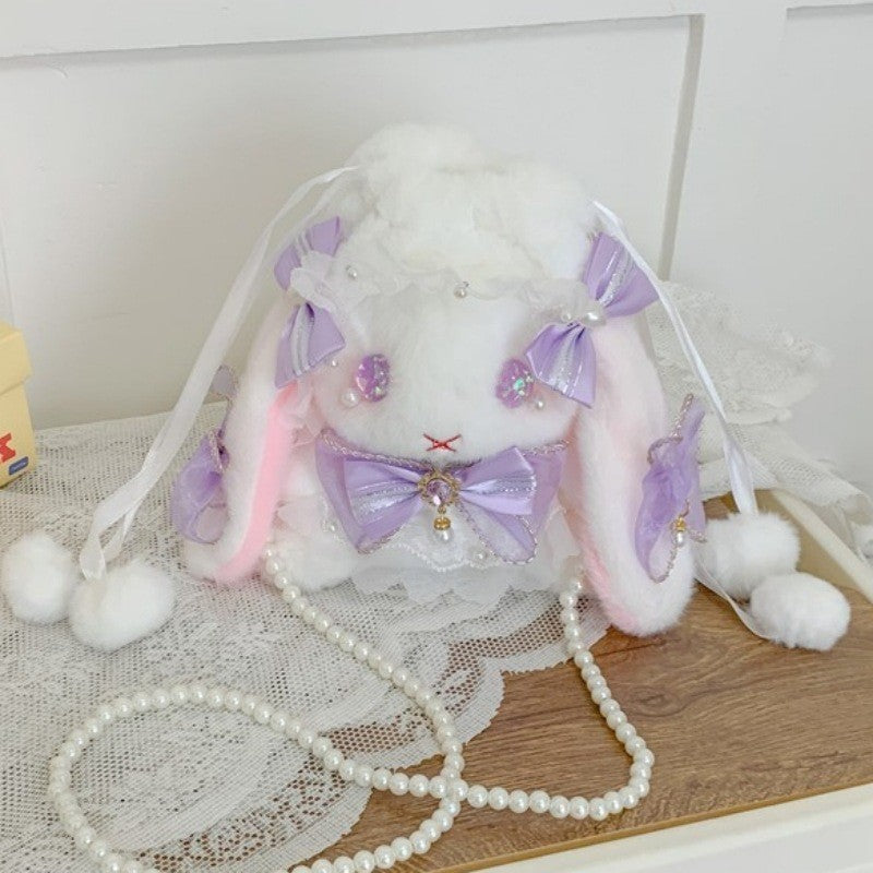 Series Doll Rabbit Pattern Handmade Bow Women's Messenger Bag