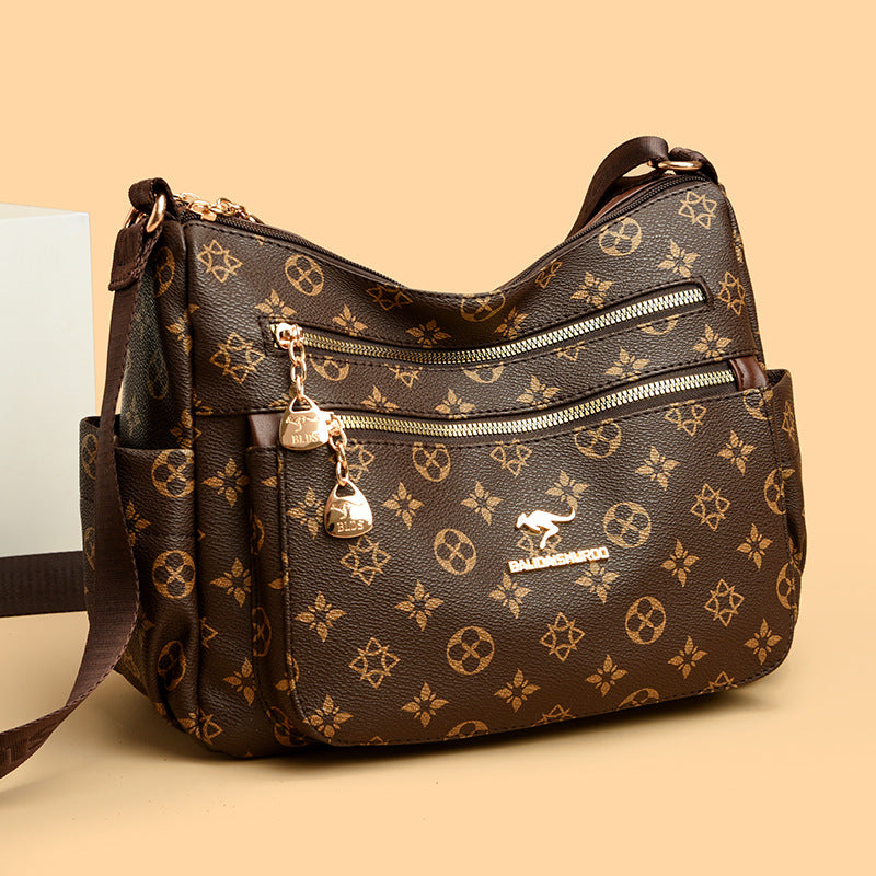 Women's Large Capacity Mother Embossed Multilayer Simplicity Crossbody Bags