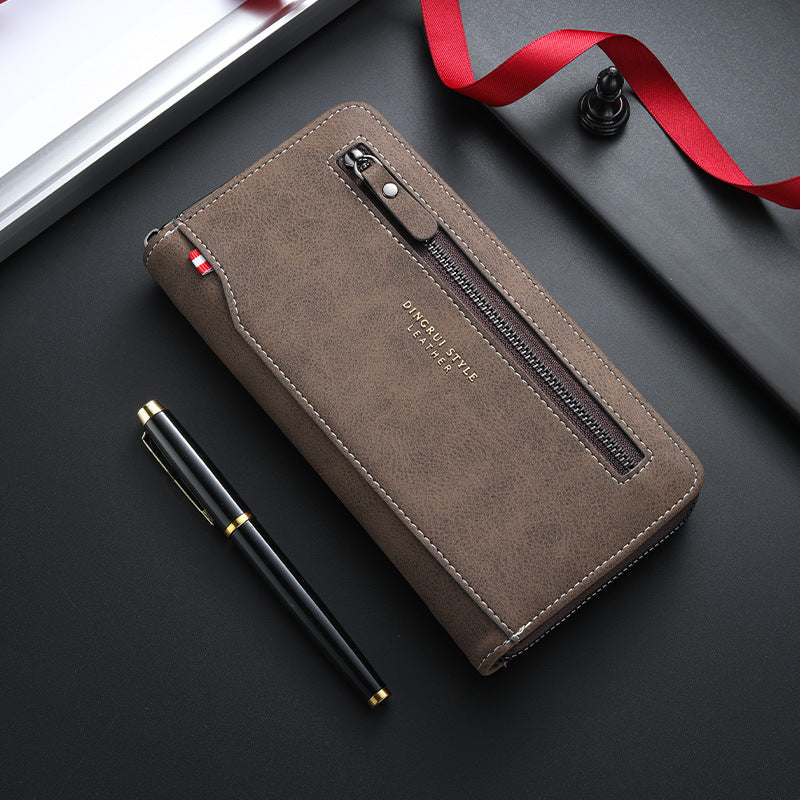 Men's Fashion Zipper Long Multiple Slots Large Men's Wallet