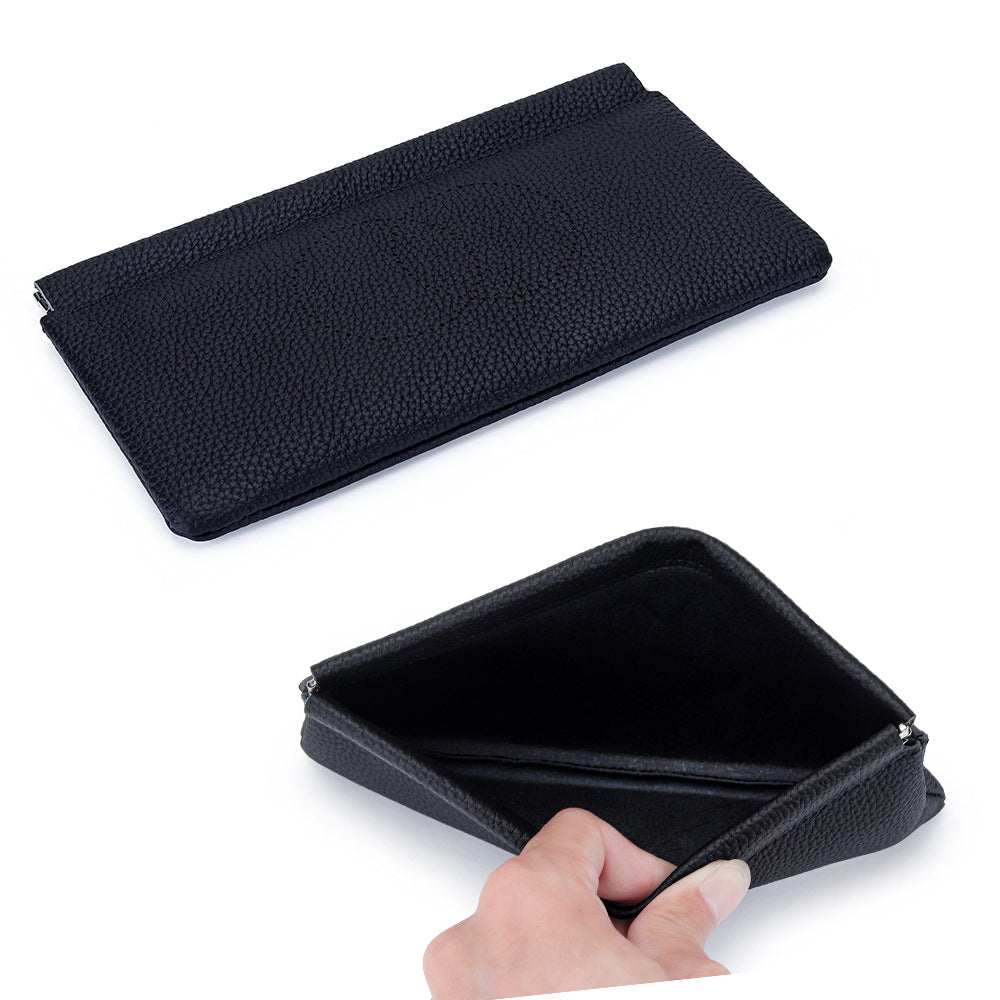Women's Pure Top Layer Long Cowhide Large Capacity Soft Leather Mobile Ladies Wallet