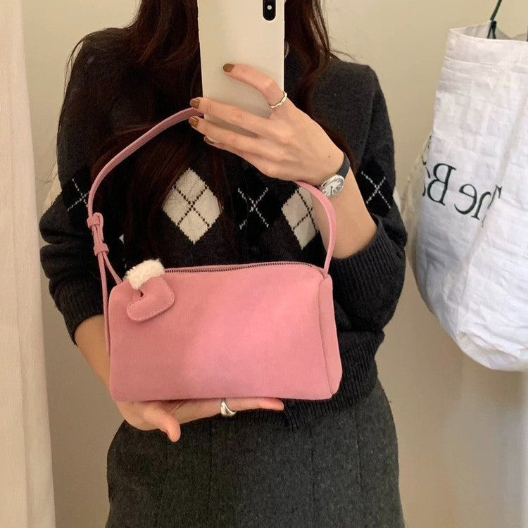 Women's Suede Pillow Underarm Toast Matte Texture Bags