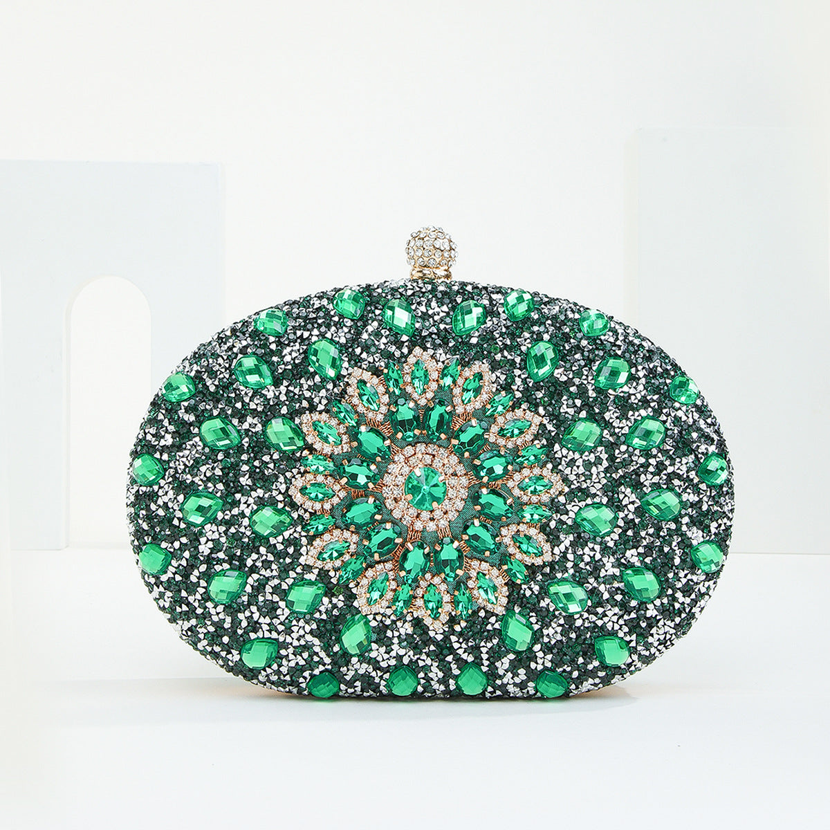 Women's Holding Dinner Full Rhinestone Diamond Sunflower Evening Bags