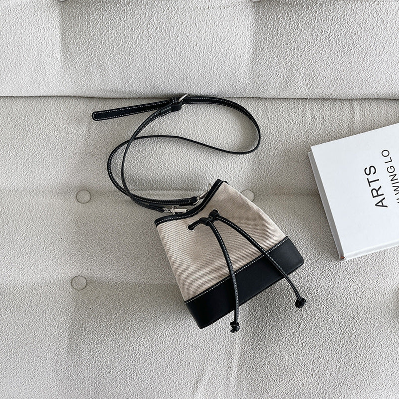 Creative Simple Fashion Canvas Stitching Portable Shoulder Bags