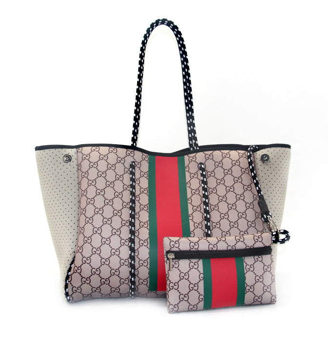 Leopard Print Printed Black Portable Beach Shoulder Bags