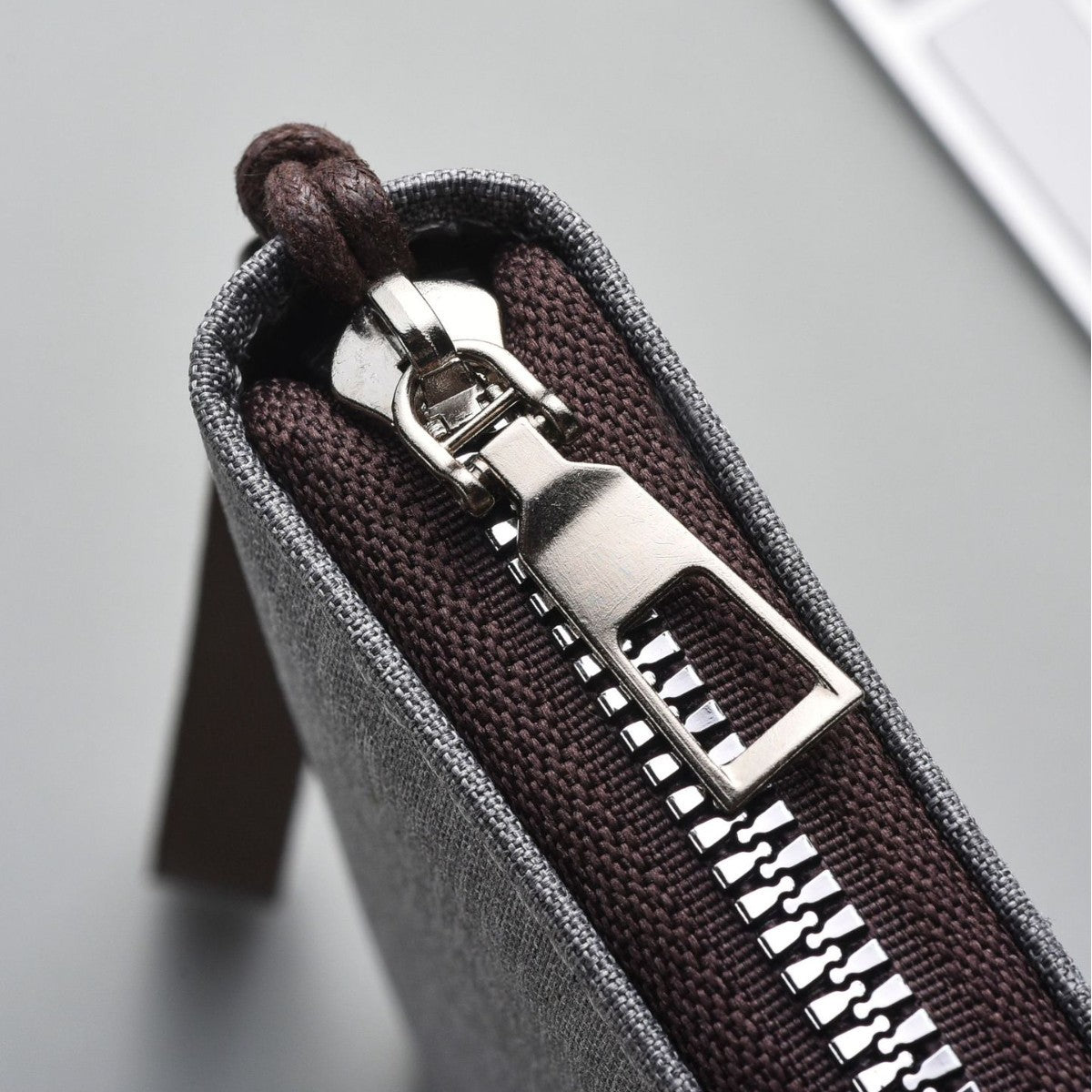 Men's Zipper Green Simple Fashion Long Type Handbags