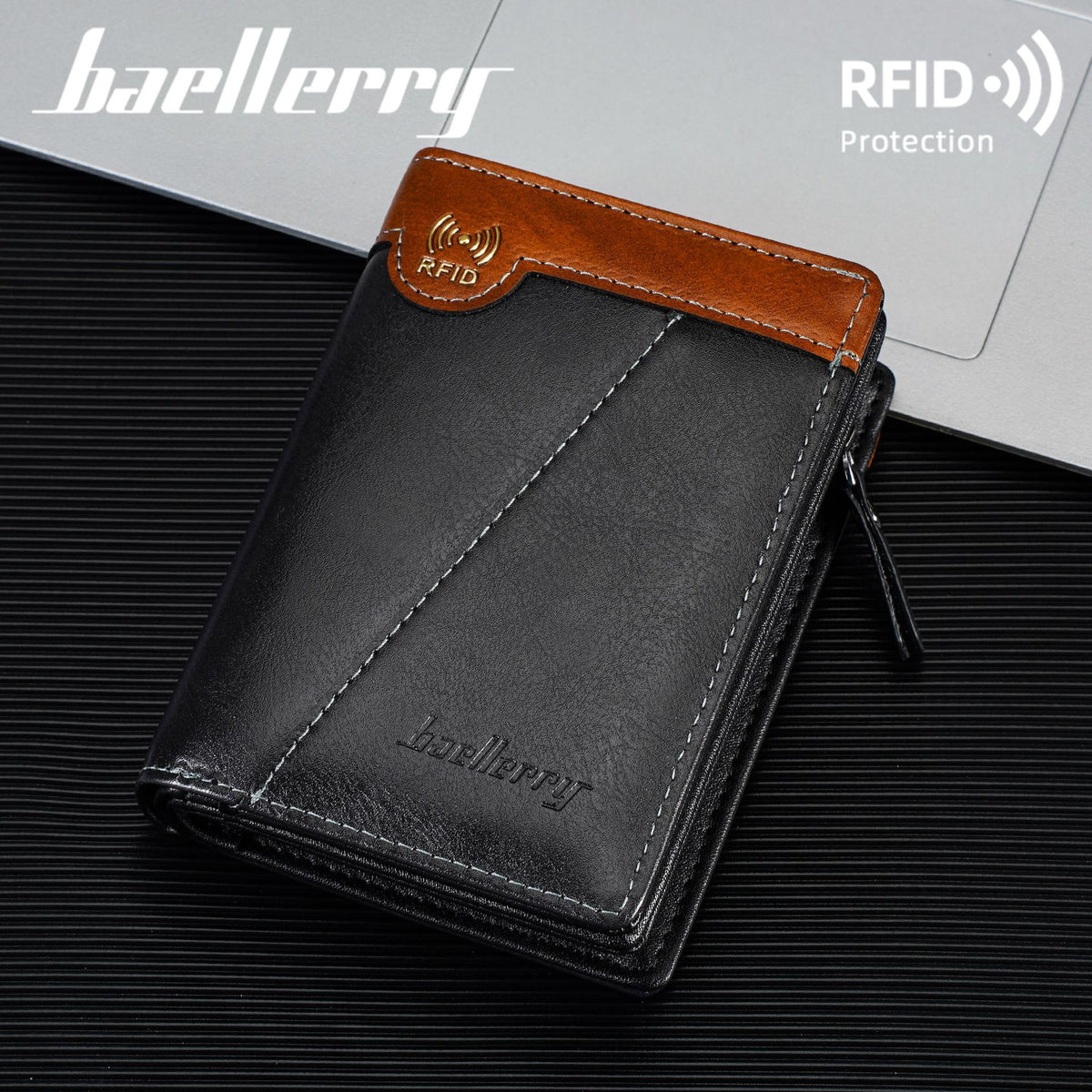 Men's Short Retro Swiping Business High-grade Zipper Coin Purses