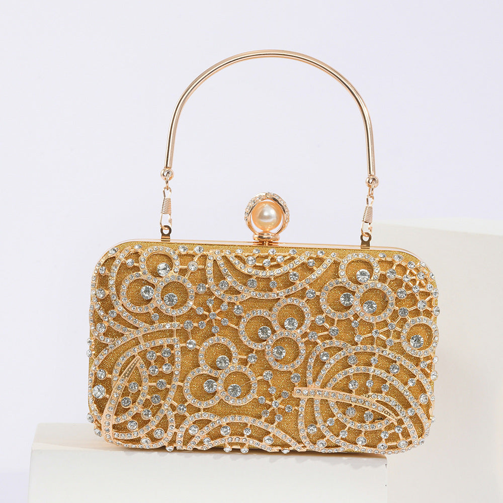 Women's Diamond Vintage Banquet Clutch Formal Dress Evening Bags