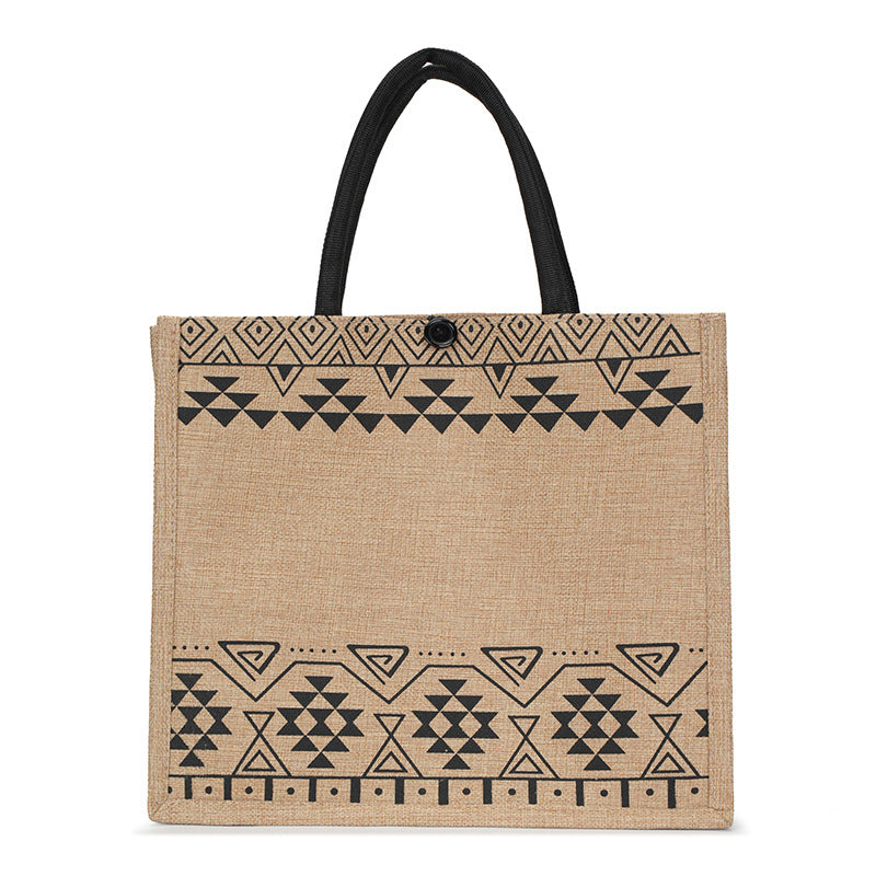 Large Capacity Versatile Summer Linen Fashion Tote Bags