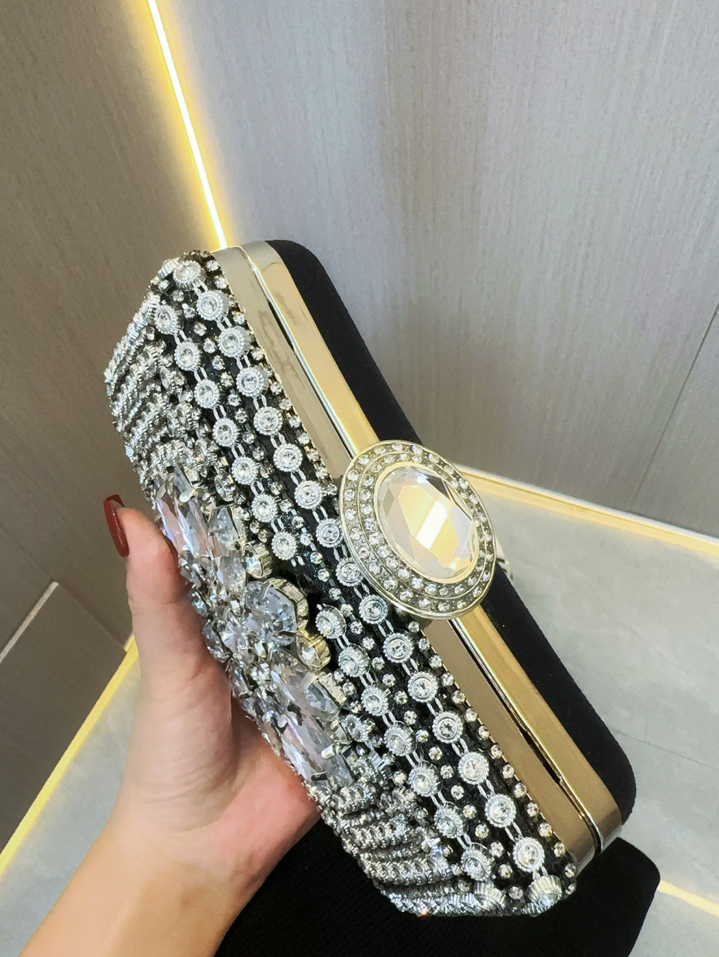 Women's Banquet Full Diamond Clutch Rhinestone Cheongsam Dinner Evening Bags