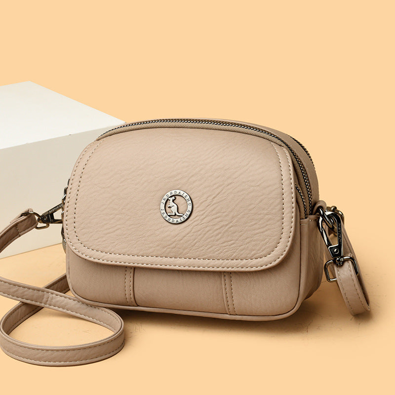 Soft Leather Round Chinese Style Kangaroo Retro Bags