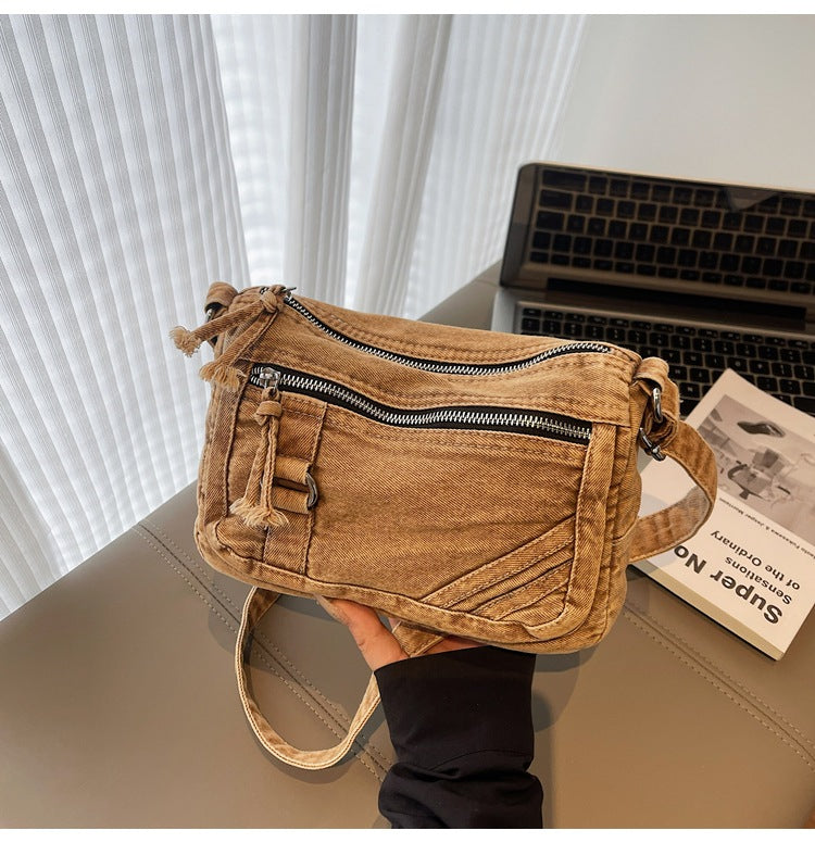 Women's Fashion Denim Urban Simple College Style Women's Messenger Bag