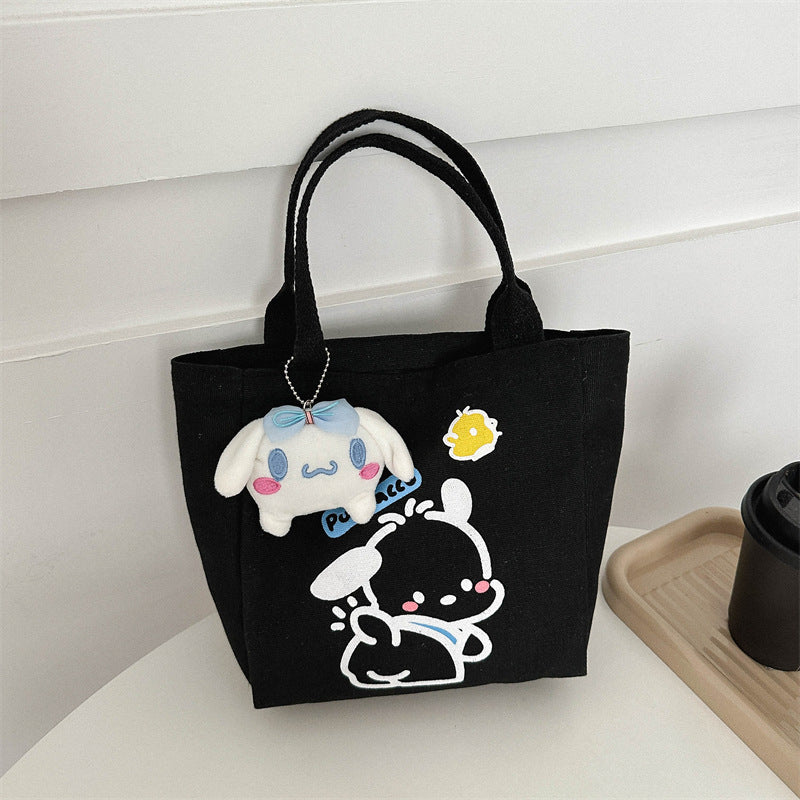Canvas Cute Style Commuting Hand Lunch Design Women's Handbag