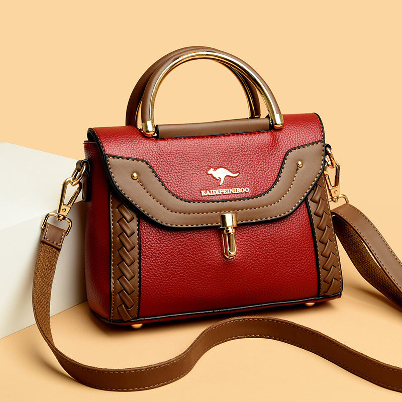 Women's Beautiful Classy Woven Contrast Color Shoulder Bags