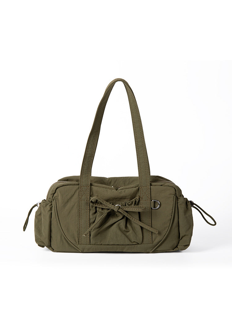 Autumn Niche Solid Color Nylon Portable Shoulder Bags
