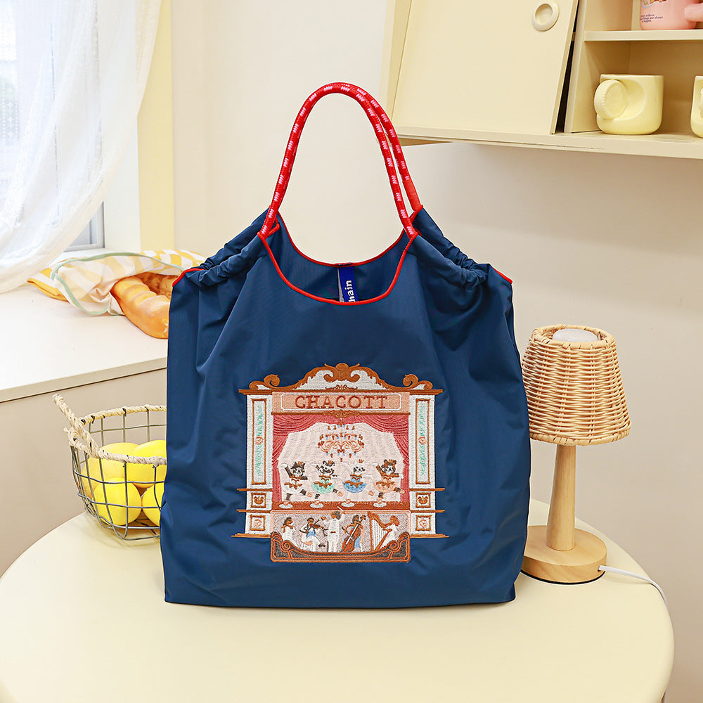 Women's Cartoon Waterproof Nylon Needle Embroidery Fashion Commuter Bags