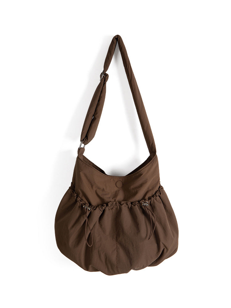 Women's Design Drawstring Ruffle Lightweight Versatile Large Crossbody Bags