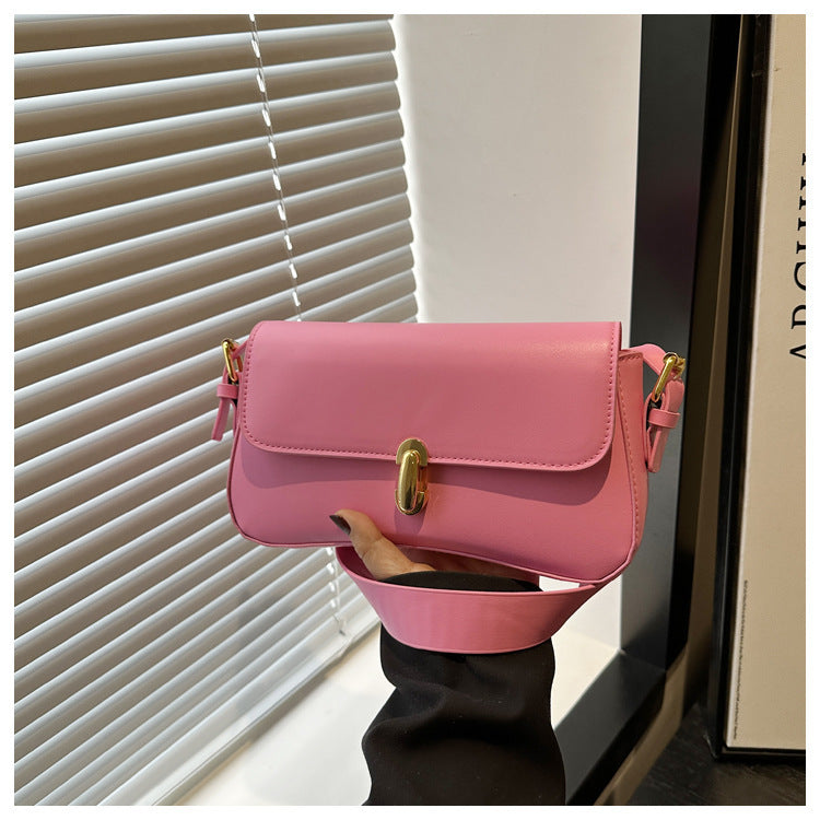 Women's Portable Underarm French Style Personality Fashion Retro Lock