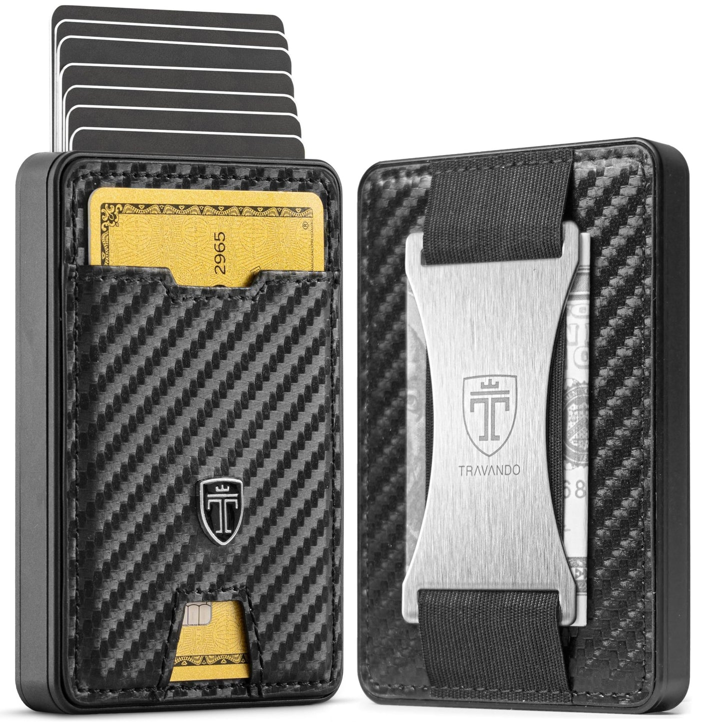 Men's Carbon Fiber Leather Full Large Capacity Position First Men's Wallets