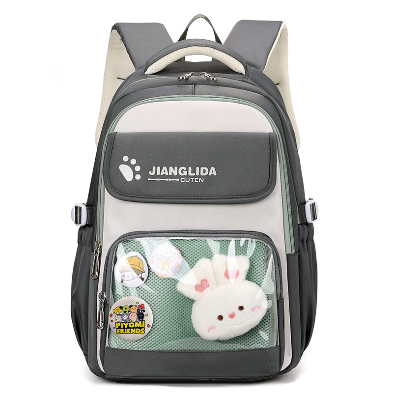 Women's Large Capacity Chinese Black Stain Resistant Middle School Students' Schoolbags