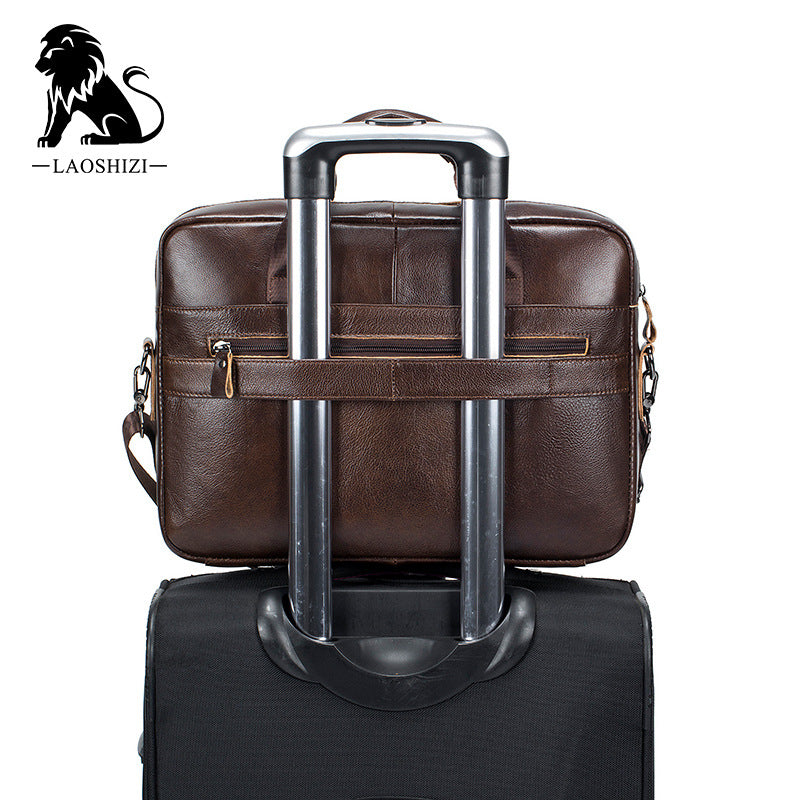 Men's Large Capacity Genuine Retro Top Layer Men's Briefcases