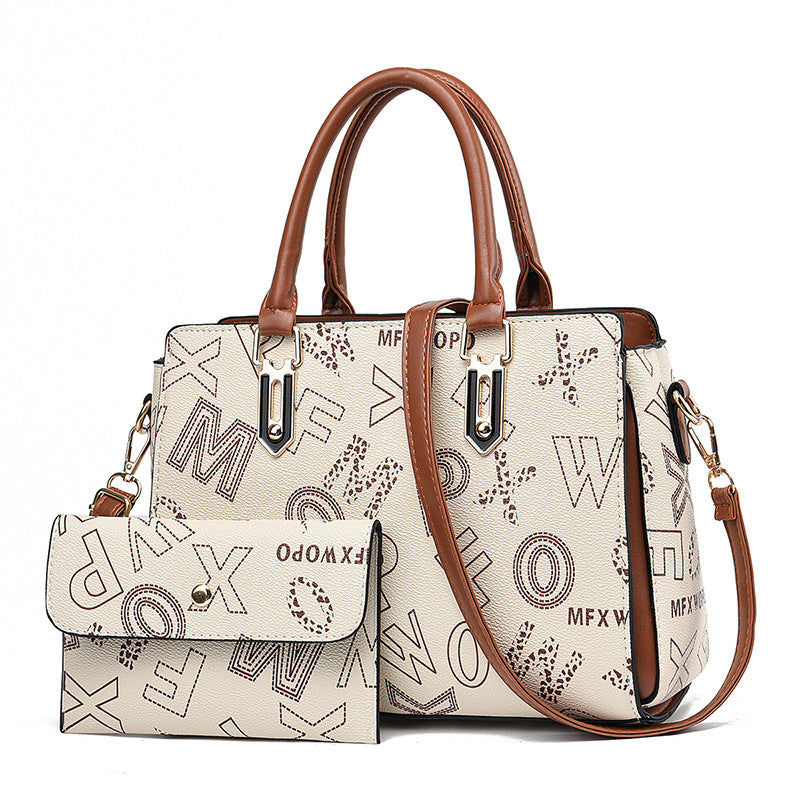 Women's Fashionable Printed Mother Portable Large Capacity Handbags