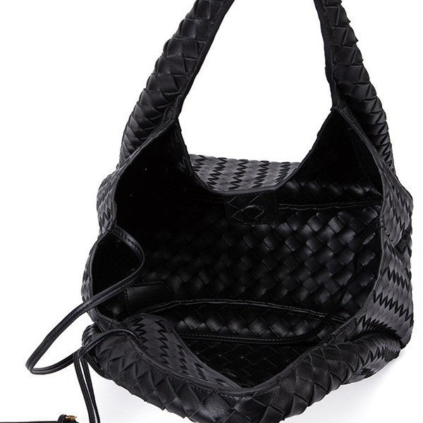 Women's Trendy Sheepskin Handmade Double-sided Woven Hand-held Women's Handbag