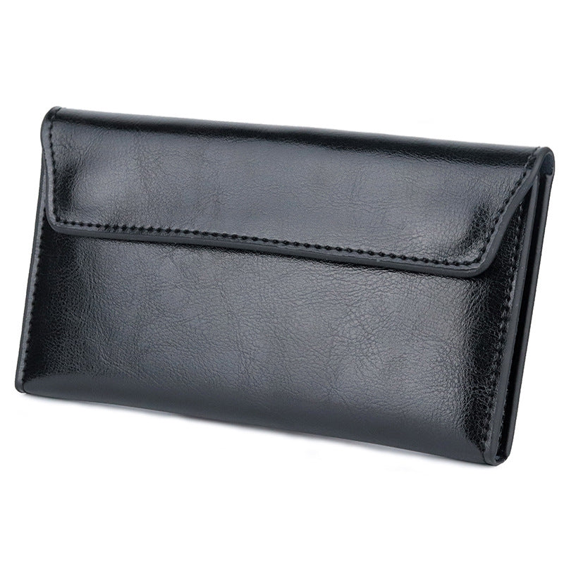 Women's Cowhide Large Capacity Fashion Simple Multifunctional Ladies Wallet