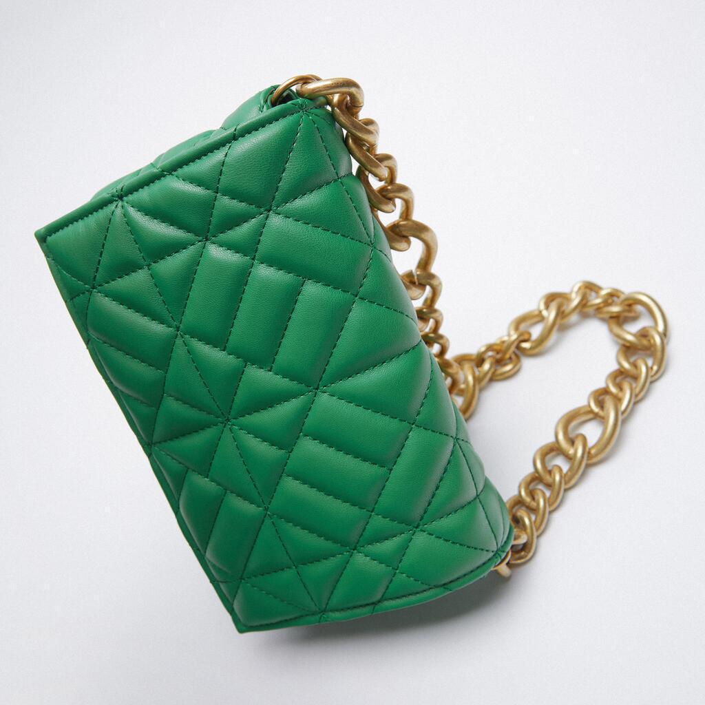 Check Thick Chain Quilted Rice Word Crossbody Bags