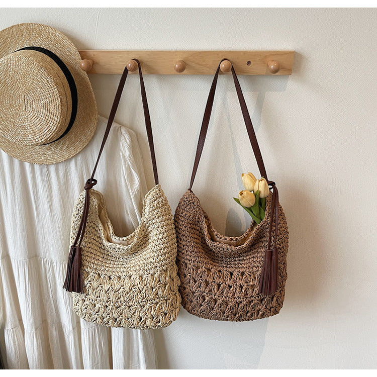 Summer Seaside Vacation Style Beach Fashion Straw Women's Shoulder Bag