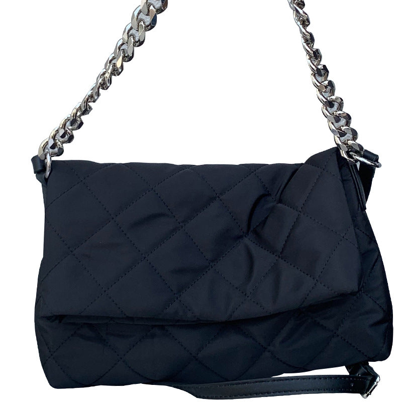 Women's Autumn Waterproof Oxford Cloth Rhombus Thick Shoulder Bags