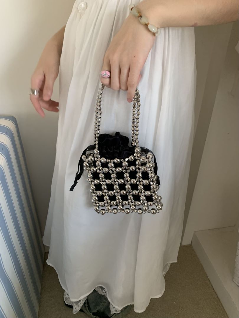 Gate Material Handmade Woven Hollowed Beaded Handbags