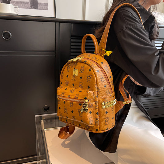 Women's Elegant Printed Bear Trend Versatile Backpacks