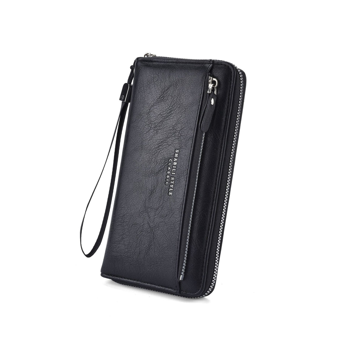 Men's Zipper Outer Car Drawing Mobile Clutch Soft Leather Phone Bags