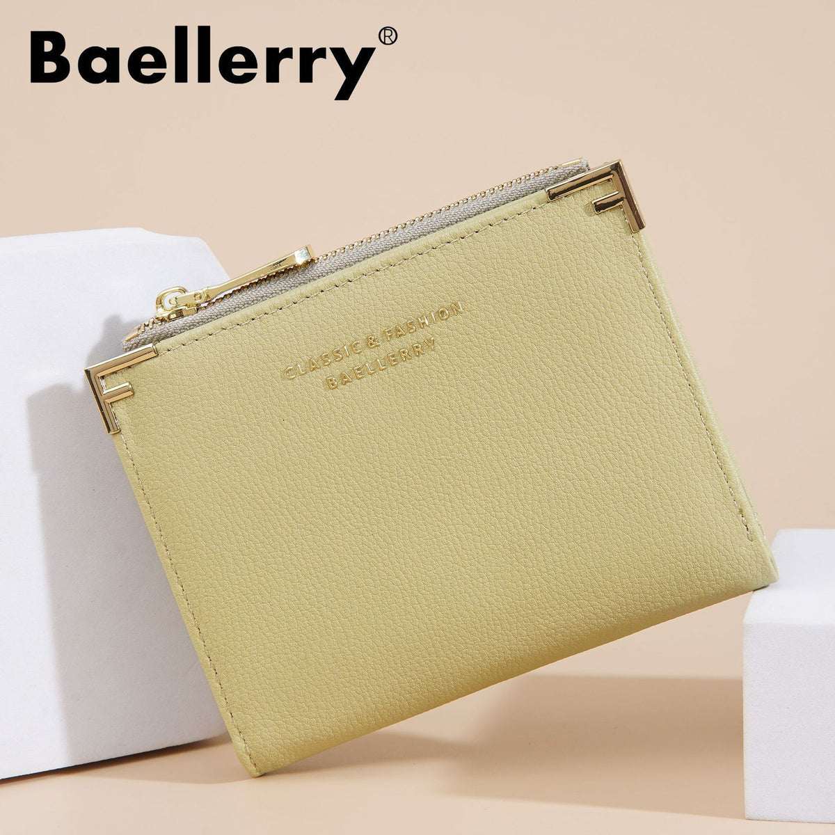 Women's Short Simple Two-fold Zipper Fashion Ladies Wallet