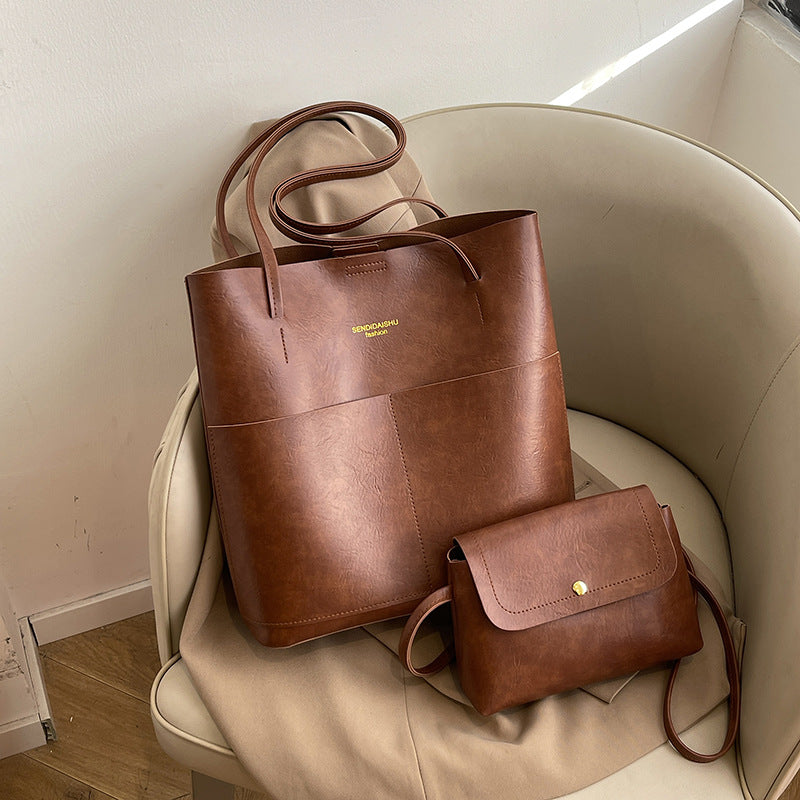 Solid Color Popular Two-piece Set Large Bags