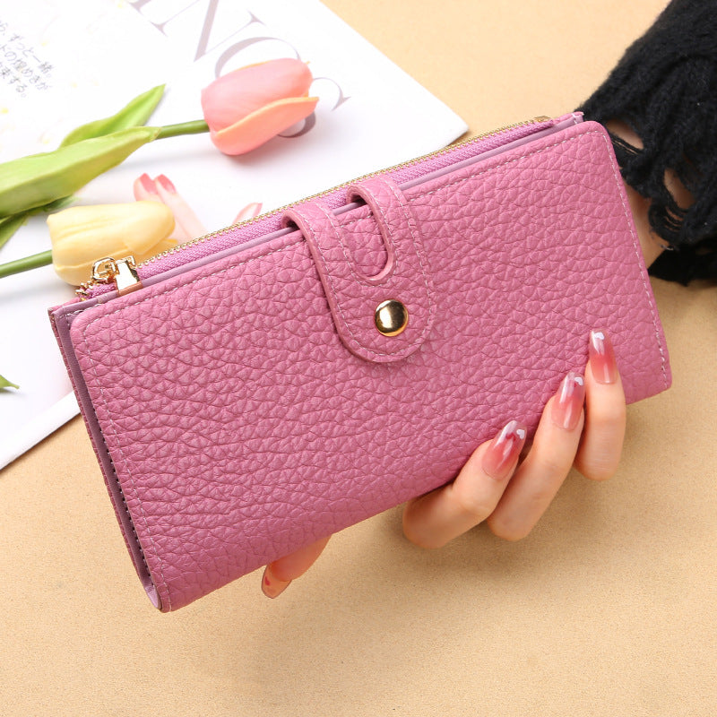 Women's Long Multiple Slots Single Zipper Ladies Wallet