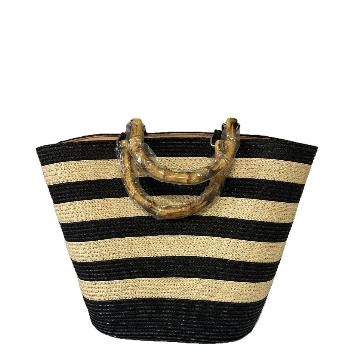 Stitching Single Large Capacity Bamboo Woven Tote Bags