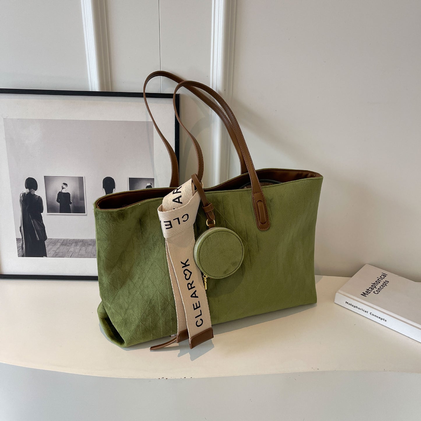 French Entry Lux Retro Large Capacity Totes Suede Fashion Tote Bags