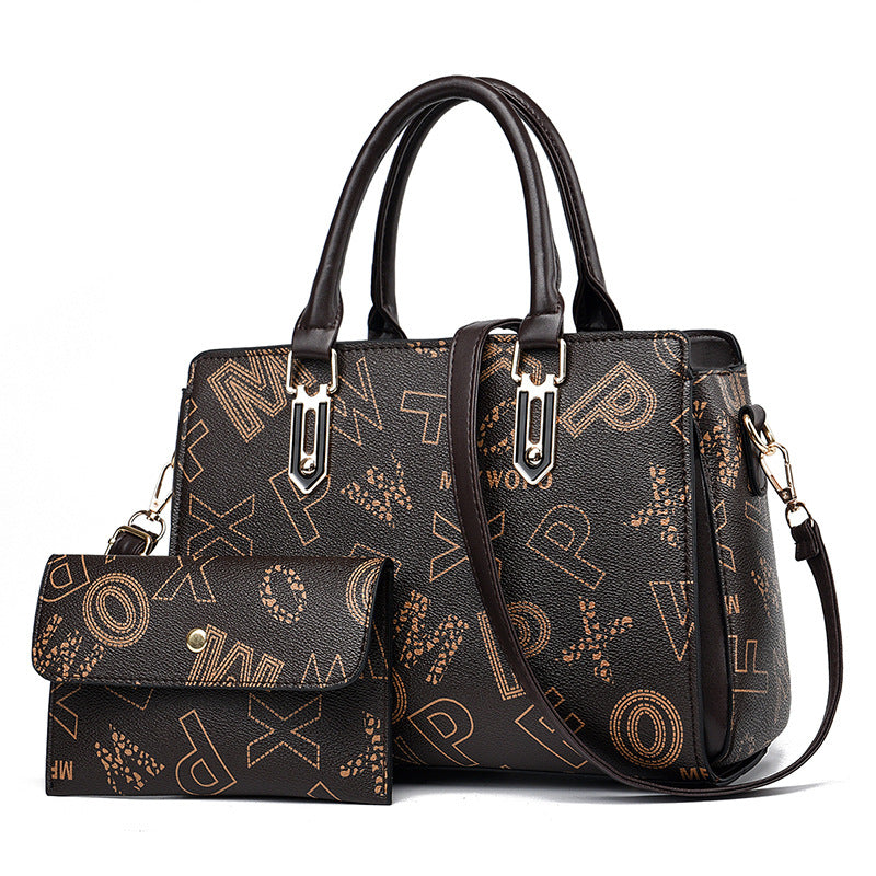Women's Fashionable Printed Mother Portable Large Capacity Handbags