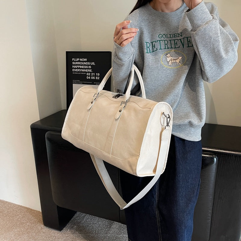 Women's Leather Fashion Retro Portable Packaging Clothes Travel Bags