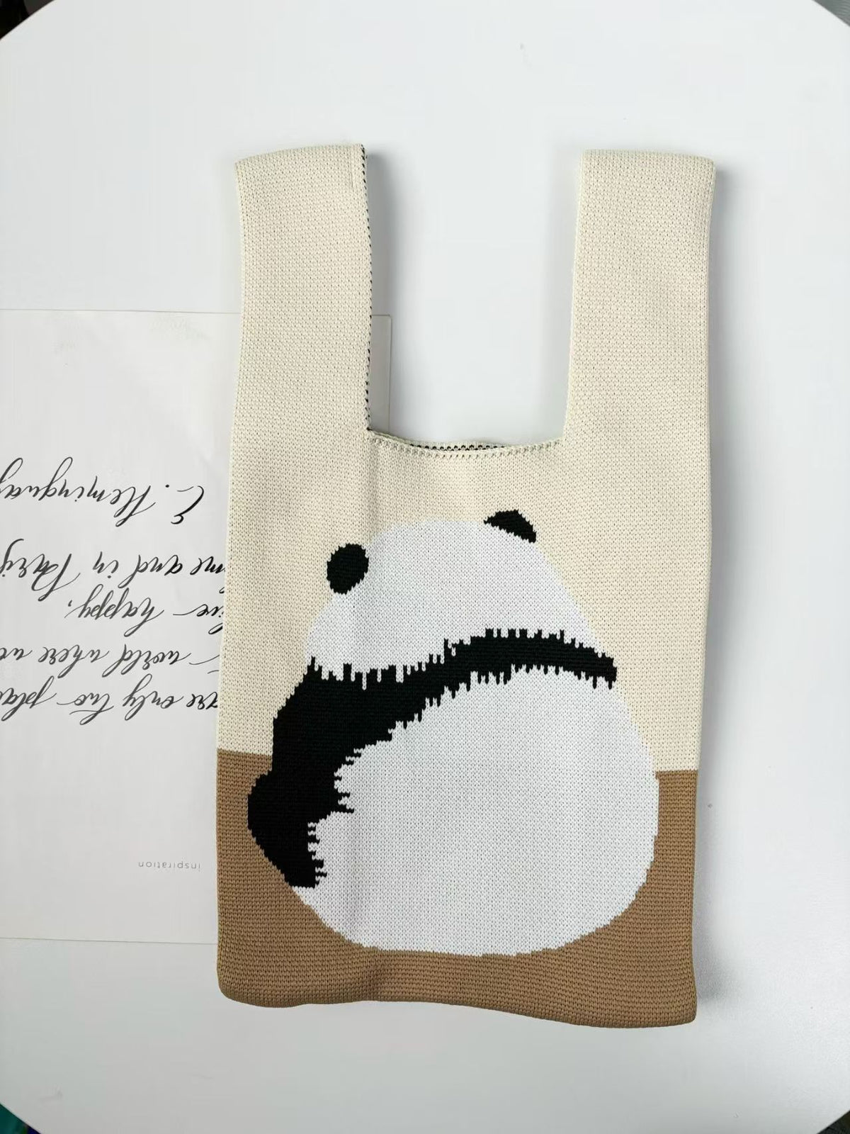 Women's Cute Panda Knitted Gift Niche High-grade Women's Handbag