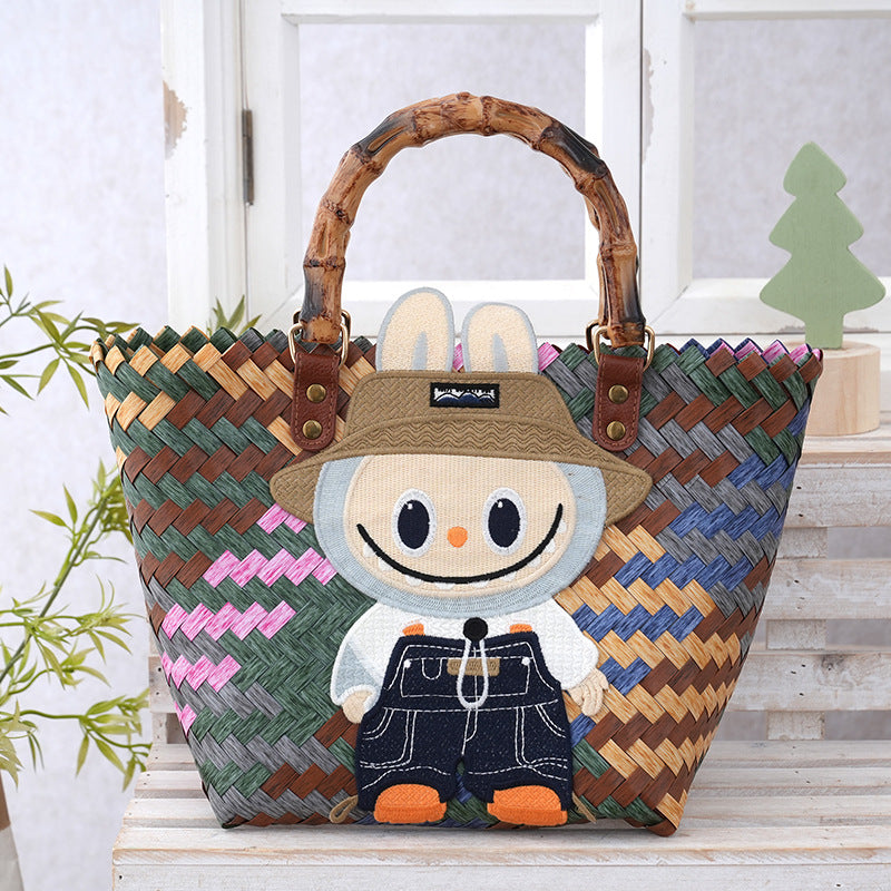 Women's Curtain Cloth Large Capacity Woven Gift Bags