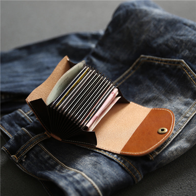 Women's & Men's & Cowhide Versatile Leather Large Capacity Driving License Card Holder