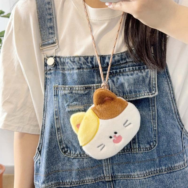 Cartoon Cat Expression Earphone Gifts For Women's Messenger Bag